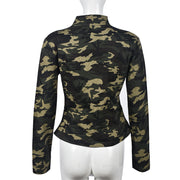 Camouflage Zipper Long Sleeve Stand Up Jacket GNZD 9527TD
