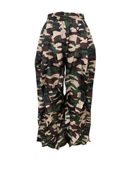 Camouflage Print Ruffles Patchwork Pants LSD 2719