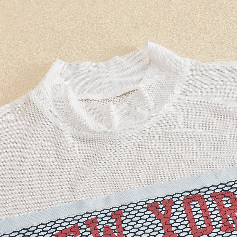 Mesh Patchwork Printed T Shirts GNZD 41283THG