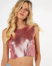 Sleeveless Sequin T Shirt GZYY J24338