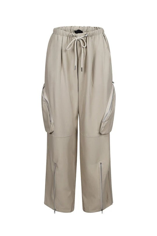 Casual Zipper Split Loose Straight Pants GXHF M80250
