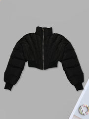 Black Short Down Cotton Jacket SH 391141