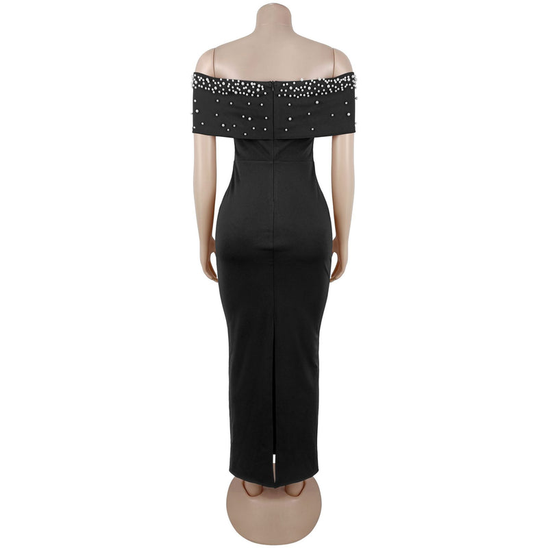 One Shoulder Beading Evening Dress BY 7759