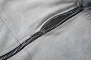 Zipper Long Sleeve Furzzy Patchwork Jackets GSLF K25C83769