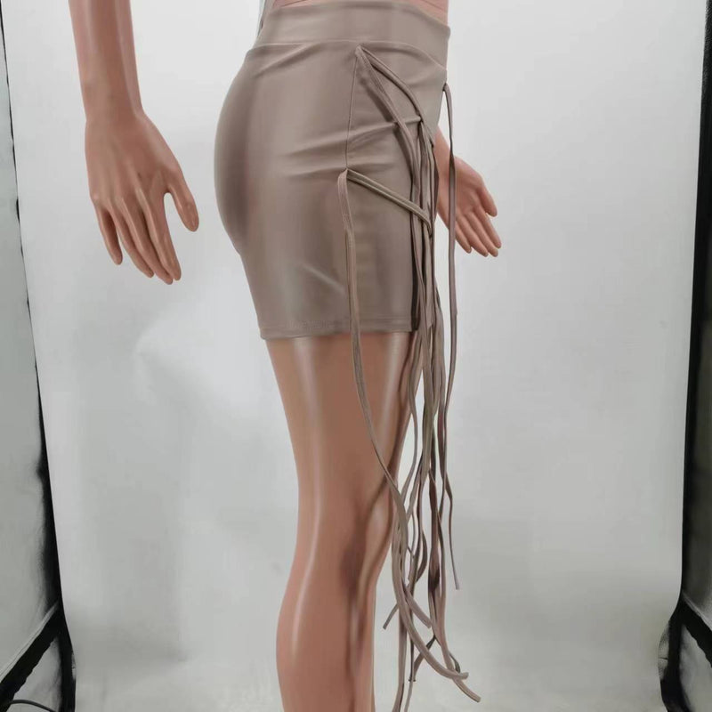 Leather Casual Rope Decorative Shorts TK 6286