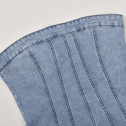 Sexy Wrap Front Denim Bodycon Dress GYHF 9220DD