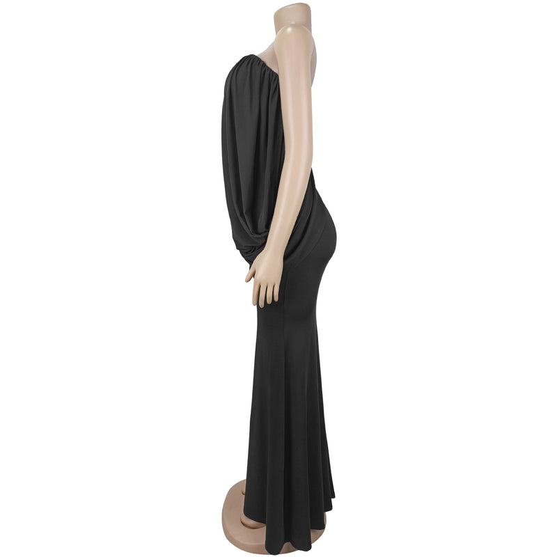 Solid Color Ruched Tube Top Dress BY 7797