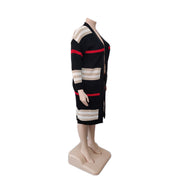 Plus Size Stripe Knits Long Coats QYXZ 9100