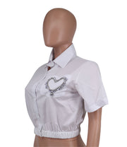 Short Sleeve Hot Drill Short Shirt XHXF 961