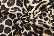 Letter Leopard Print U Neck Mini Dress DLSF K6D11196A