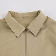 Lapel Neck Zipper Long Sleeve Jackets GPKJ MR51635