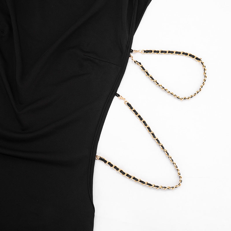 Sexy Sleeveless Chain Mini Dress MXBF J26DS135