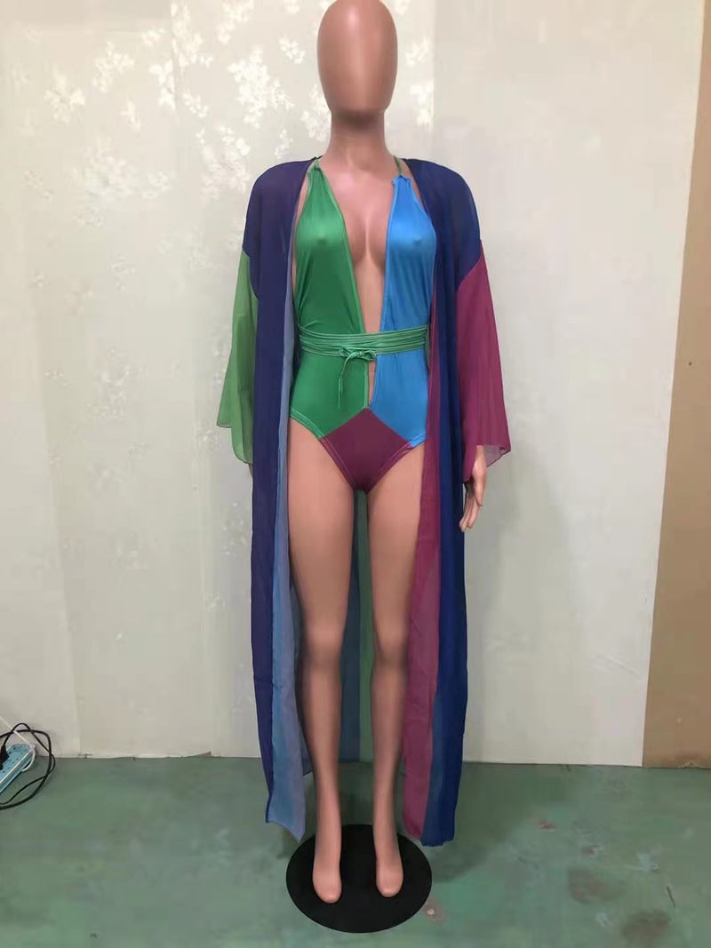 Sexy Swimsuits One Piece Swimwear Long Cloak BN 9113