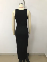 U Neck Sling Solid Bodycon Dress LSD LD1778