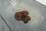 Embroidered Puppy Denim Seventh Jeans GYLN 1386
