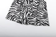 Zebra Stripe Contrast Color Splicing Maxi Dress DLSF K6D16933A