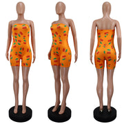 Sexy Print Slim Tube Top Romper GWLS LD201060