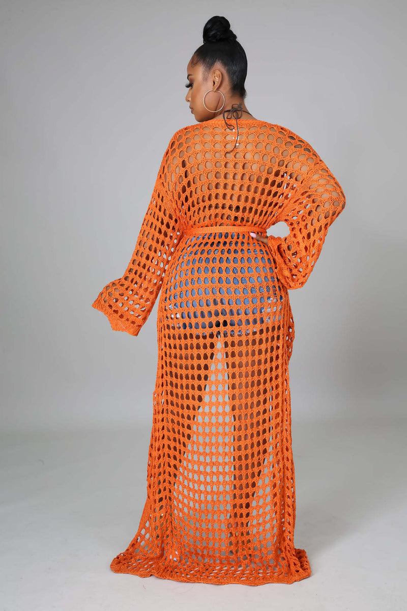 Sexy Hollow Out Long Sleevel Beach Cloak Coat OSM 4366