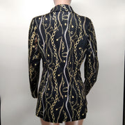 Casual Print Long Sleeve Blazer XMY 9393