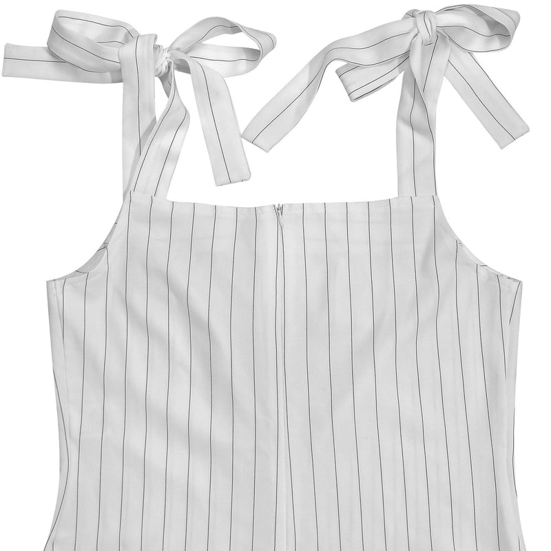 Solid Color Stripe Sling Loose Jumpsuit BY 7698