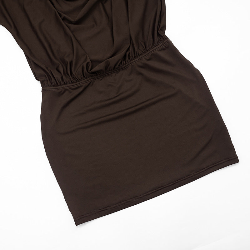 Casual Long Sleeve Ruched Mini Dress GSZM C26DS337