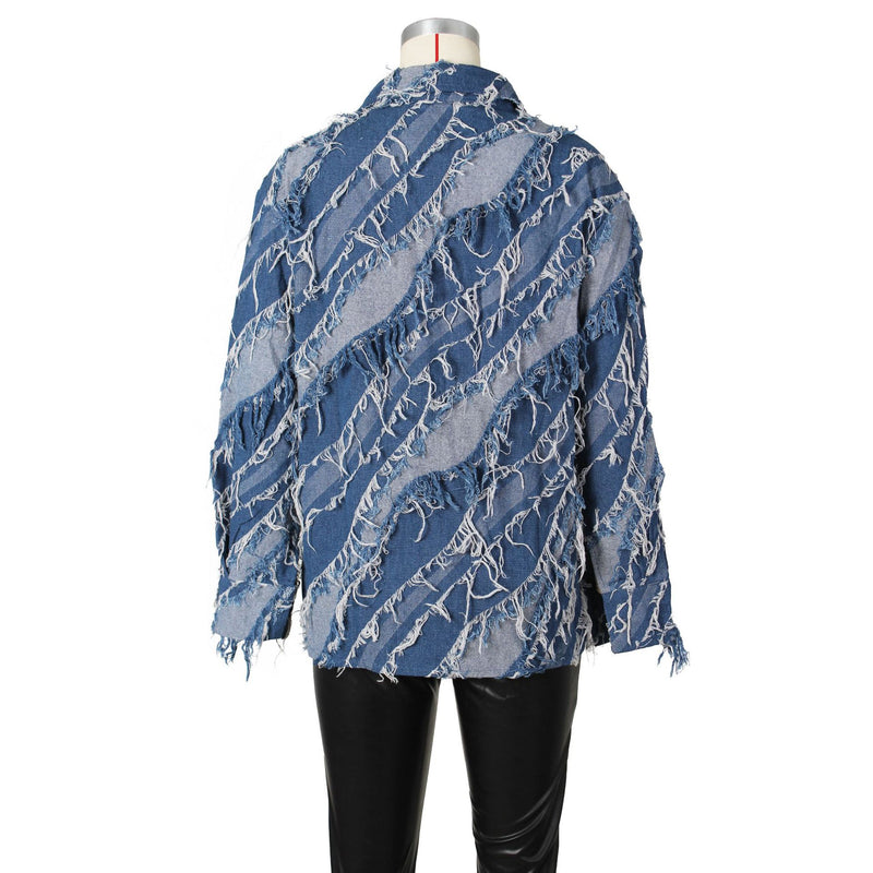 Casual Loose Tassel Denim Jackets ZSD 0640