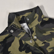 Tie Up High Collar Camouflage Coat GNZD 7831TG