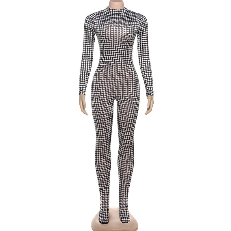 Fashion Print Long Sleeve Jumpsuit XEF K25Q82561