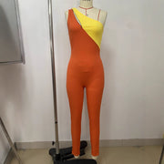 Hollow Out Single Shoulder Sport Jumpsuit LSD 2643