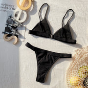 Sexy Solid Color Swimsuit Two Piece Sets CSYZ B225