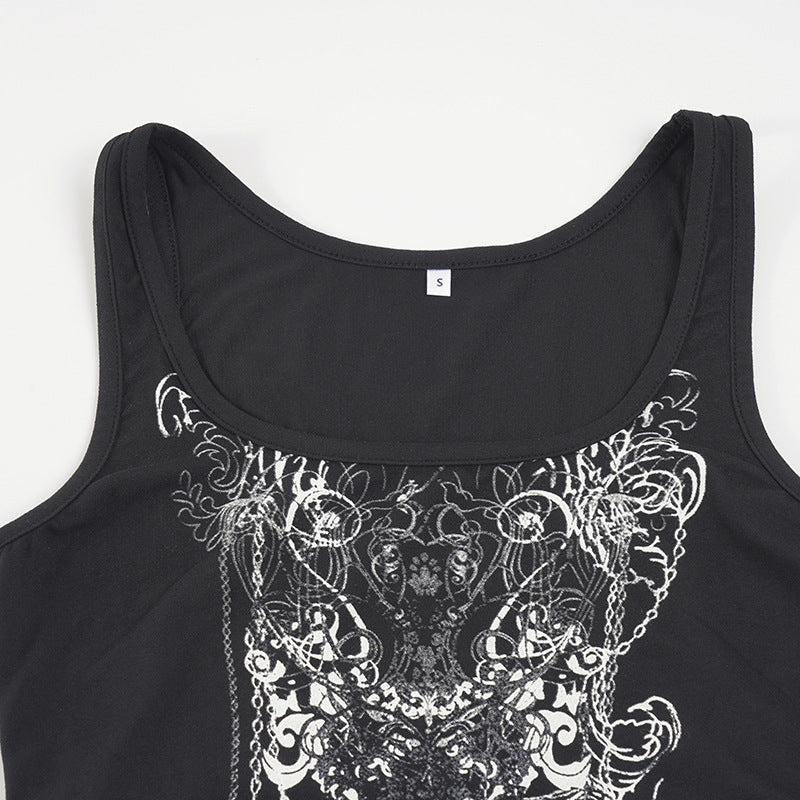 Print Sleeeveless Tank Tops GPKJ MR46136