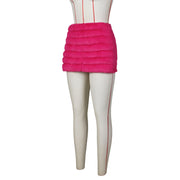 Solid Color Zipper Plush MIni Skirt ZSD 0626