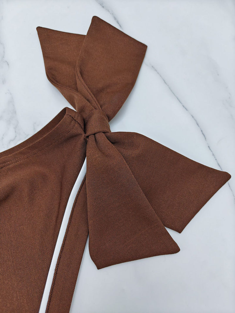 Single Shoulder Solid Color Bow tie Jumpsuit GYLY 10729