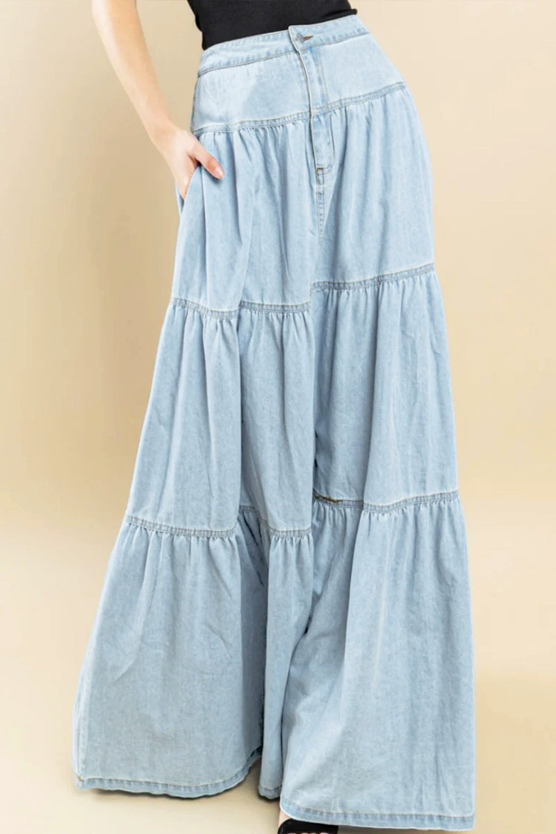 Cake Denim Half Body Long Skirt GMYT 14203