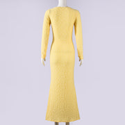Long Sleeve Hollow Out Maxi Dress GNZD 32720DBY