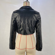 Long Sleeve Cardigan Leather Coat GPBY 14524