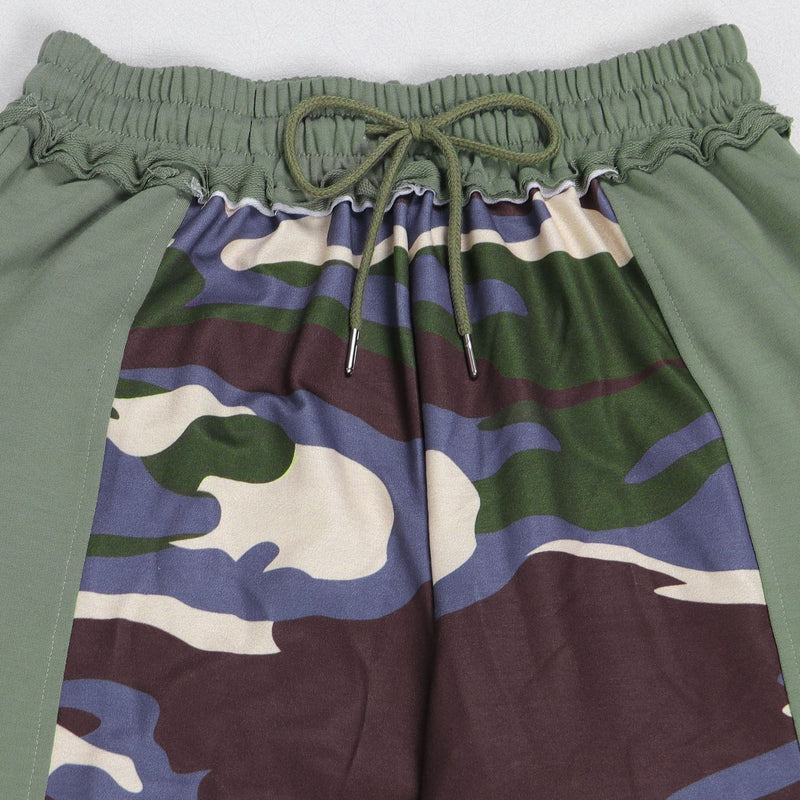 Plus Size Print Contrast Color Wide Leg Pants NY 3375