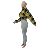 Plush Plaid Fashion Long Sleeve Jacket MEM 88515