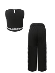 Plus Size Fashion Embroidered Tank Top and Pants Set ZDF 33518