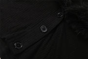 Furzzy Neck Patchwork Solid Color Coat XEF K25C85246