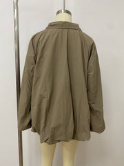 Bubble Sleeve Zipper Pleated Sun Protective Trench Coat LSD 2908