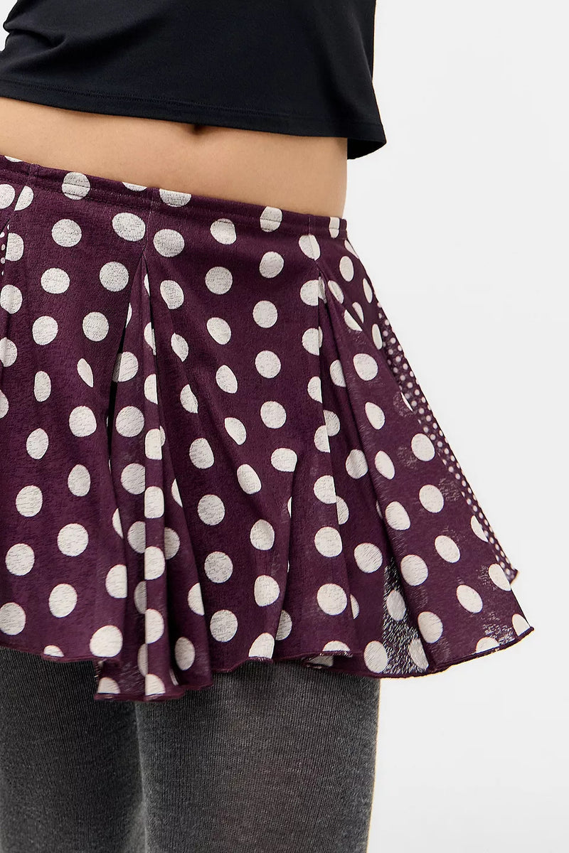 Polka Dots Print Yoga Sport Skirt QMZF 18021