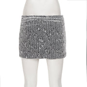 Sequin Ruched Slim Mini Skirts GPKJ MR47638