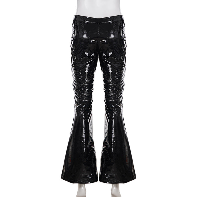 PU Leather Micro Flare Pants GPKJ MR45465