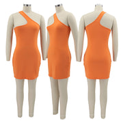Sexy Solid Off Shoulder Irregular Bodycon Dress SFY 2126