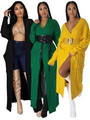 Solid Color Long Sleeve Thicken Sweater Coats OD 7007