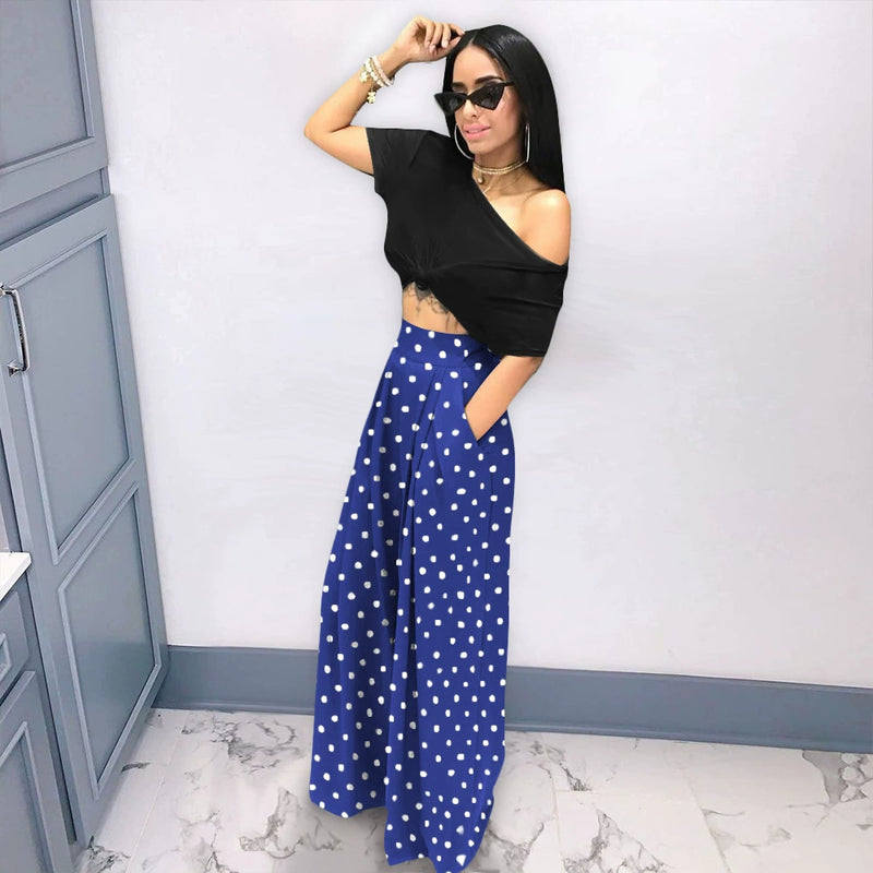 Plus Size Print Loose Wide Leg Pants SH 390198