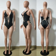 Sexy Lace Up Hollow Out One Piece Swimsuits BN 9079