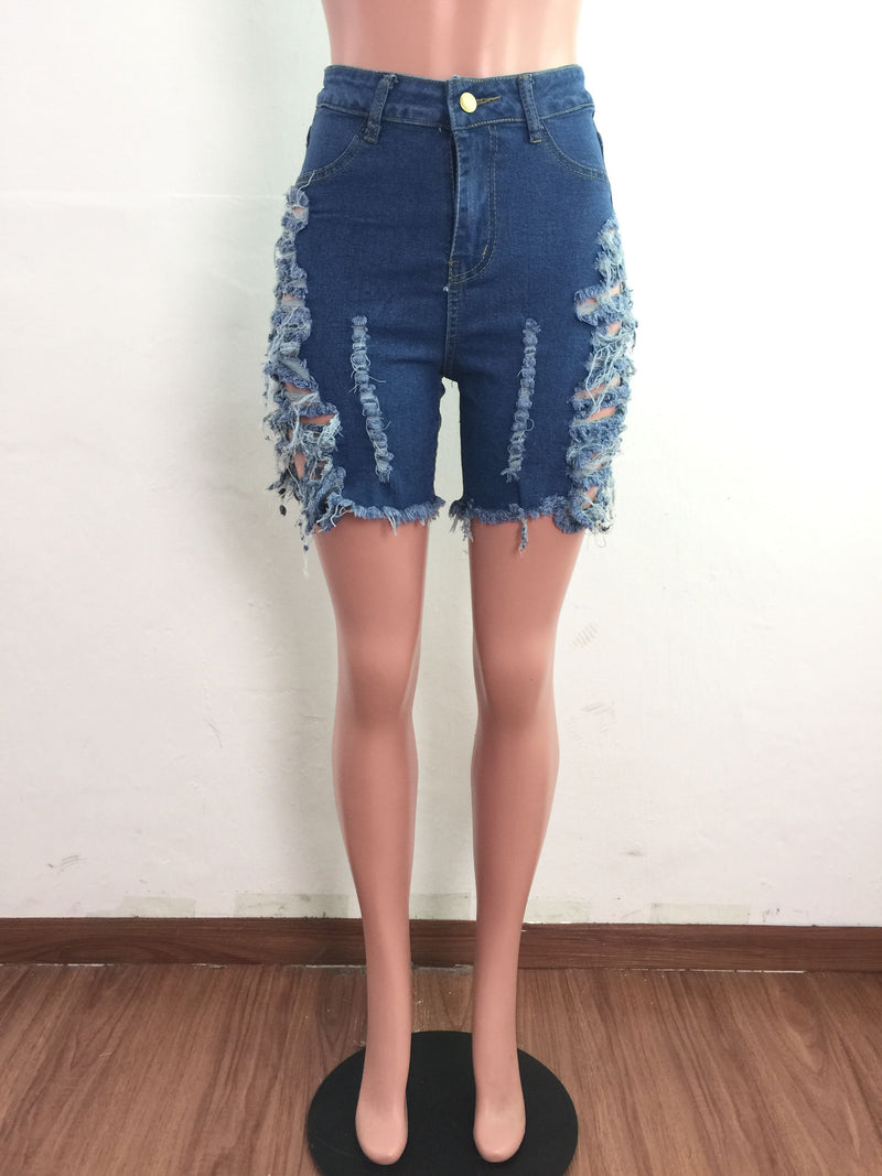 Casual Denim Ripped Hole Jeans Shorts LA 3283