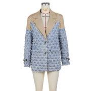Contrast Color Patchwork Blazer Coat ZSD G0704
